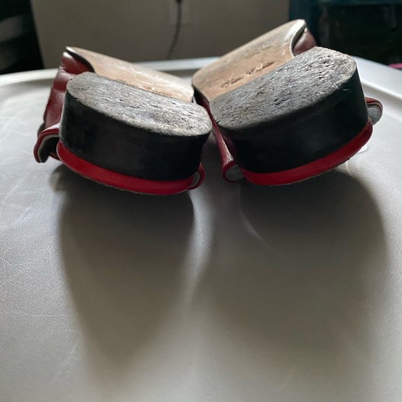 Red Leather Mules - Picture 3 of 7